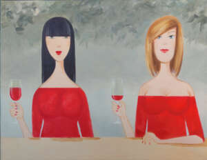 Red wine. Original oil painting
