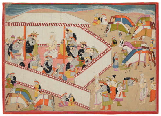 A PAINTING FROM A MAHABHARATA SERIES: THE PANDAVA CAMP - Foto 1
