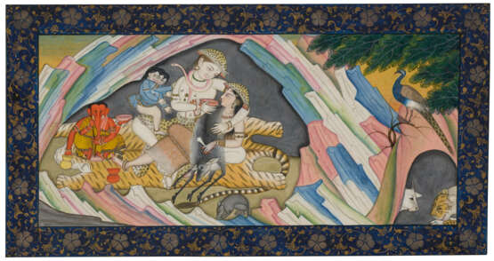 A PAINTING OF SHIVA AND THE HOLY FAMILY - фото 1