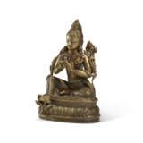 A SILVER AND COPPER-INLAID BRONZE FIGURE OF MAITREYA - photo 2
