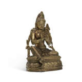 A SILVER AND COPPER-INLAID BRONZE FIGURE OF MAITREYA - Foto 3