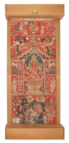 AN IMPRESSIVELY LARGE SCROLL PAINTING OF THE MARKANDEYA PURANA - Foto 1
