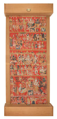 AN IMPRESSIVELY LARGE SCROLL PAINTING OF THE MARKANDEYA PURANA - Foto 2