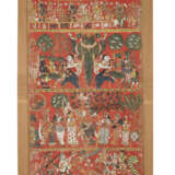 AN IMPRESSIVELY LARGE SCROLL PAINTING OF THE MARKANDEYA PURANA - Foto 4