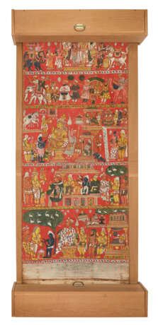 AN IMPRESSIVELY LARGE SCROLL PAINTING OF THE MARKANDEYA PURANA - Foto 7
