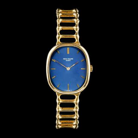 Patek Philippe. Herren-Armbanduhr 'Golden Ellipse Blue Dial' mit Gold-Armband. - photo 1