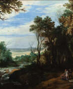 Пауль Бриль. Paul Bril (Breda 1553 - Rom 1626), und Werkstatt. Weite Landschaft mit Räubern.