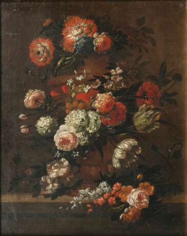 Mario Nuzzi (Penna Fermana 1603 - Rom 1673), Umkreis. Paar Gegenstücke: Blumen in Vasen. - Foto 3