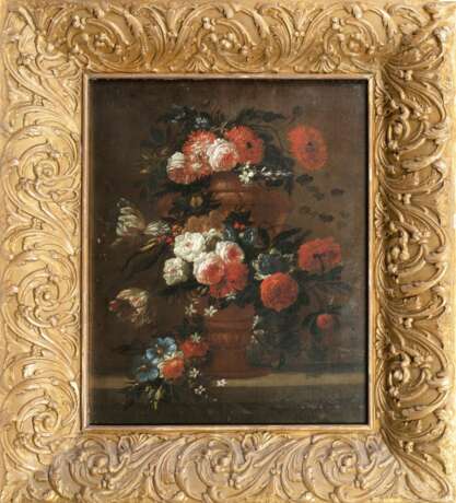 Mario Nuzzi (Penna Fermana 1603 - Rom 1673), Umkreis. Paar Gegenstücke: Blumen in Vasen. - Foto 5