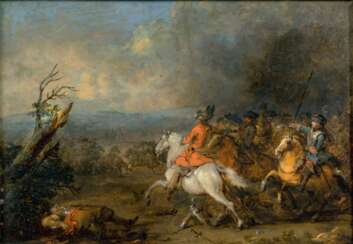 Adam Frans van der Meulen (Brüssel vor 1632 - Paris 1690), zugeschr. Reiterschlacht.