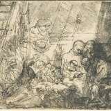 Rembrandt Harmenszoon van Rijn (Leiden 1606 - Amsterdam 1669). Die Beschneidung im Stall. - photo 1