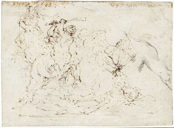 Francesco Solimena (Canale di Serrino 1657 - Barra 1747), zugeschr. Zentaurenkampf. - фото 1