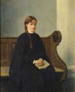 Губерт Залентин. Hubert Salentin (Zülpich 1822 - Düsseldorf 1910). Mädchen auf der Kirchenbank.