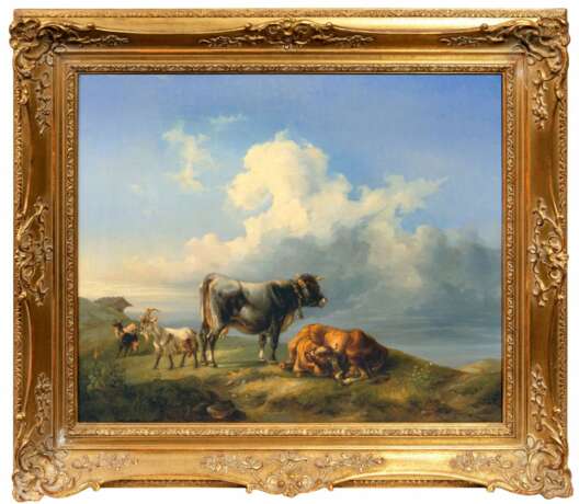 Joseph Heicke (Wien 1811 - Wien 1861). Rinder und Ziegen. - Foto 2