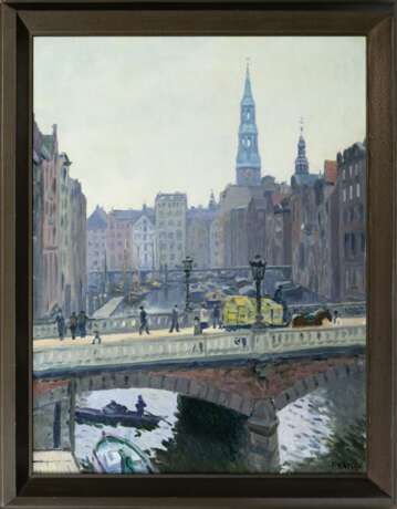 Paul Kayser (Hamburg 1869 - Donaueschingen 1942). Trostbrücke und St. Katharinen in Hamburg. - Foto 2
