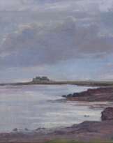 Amelie Ruths (Hamburg 1871 - Hamburg 1956). Halligwarft am Meer.