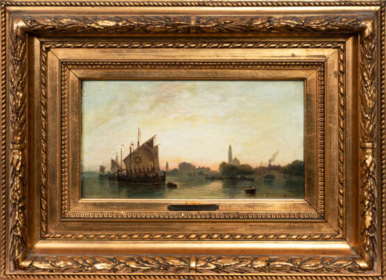 Théodore Gudin (Paris 1802 - Boulogne-sur-Seine 1880). Segelboote vor einer südlichen Stadt. - Foto 2