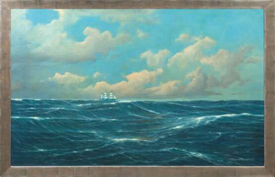 Carl Wilhelm Hugo Schnars-Alquist (Hamburg 1855 - Hamburg 1939). Schiff am Horizont. - Foto 2