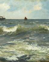Hans Bohrdt (Berlin 1857 - Berlin 1945). Die Ostsee vor Swinemünde.