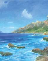 Hans Bohrdt (Berlin 1857 - Berlin 1945). An der Küste von Capri.