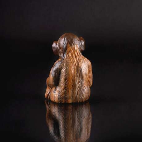 Russische Achat-Tierfigur 'Sitzender Schimpanse'. - photo 3