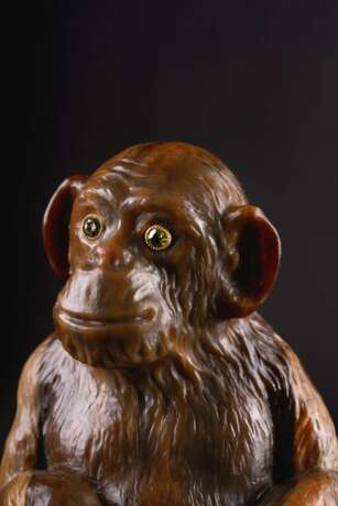 Russische Achat-Tierfigur 'Sitzender Schimpanse'. - photo 4