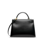 A BLACK CALF BOX LEATHER SELLIER KELLY 32 WITH GOLD HARDWARE - photo 3