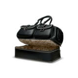 A BLACK CALFSKIN LEATHER VOYAGE BAG WITH SILVER HARDWARE BY JOHN GALLIANO - фото 6