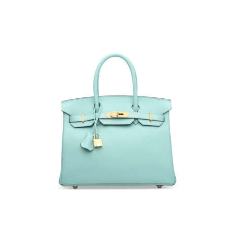 A BLEU ATOLL EPSOM LEATHER BIRKIN 30 WITH GOLD HARDWARE - фото 1