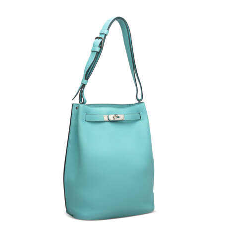 A BLEU ATOLL CLÉMENCE LEATHER SO KELLY 22 WITH PALLADIUM HARDWARE - фото 3