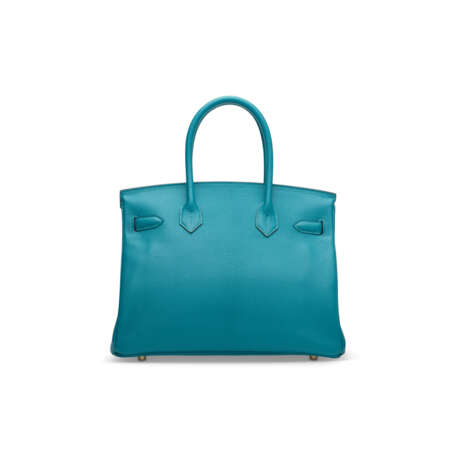 A CUSTOM TURQUOISE & ROSE AZALÉE CHÈVRE LEATHER BIRKIN 30 WITH PALLADIUM HARDWARE - фото 4