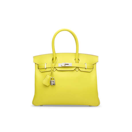 A LIMITED EDITION LIME & GRIS PERLE EPSOM LEATHER CANDY BIRKIN 30 WITH PALLADIUM HARDWARE - photo 1