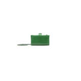 A SHINY GREEN CROCODILE MINI POUCH ON CHAIN WITH SILVER HARDWARE - фото 4