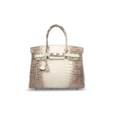 A RARE, MATTE WHITE HIMALAYA NILOTICUS CROCODILE BIRKIN 30 WITH PALLADIUM HARDWARE - фото 1