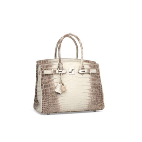 A RARE, MATTE WHITE HIMALAYA NILOTICUS CROCODILE BIRKIN 30 WITH PALLADIUM HARDWARE - фото 2