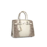 A RARE, MATTE WHITE HIMALAYA NILOTICUS CROCODILE BIRKIN 30 WITH PALLADIUM HARDWARE - Foto 2