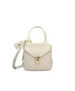 Louis Vuitton Crocodile leather. A MATTE WHITE CROCODILE SQUARE BAG WITH GOLD HARDWARE