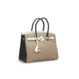 A LIMITED EDITION TRI-COLOR GRIS TOURTERELLE, WHITE & GRAPHITE CLÉMENCE LEATHER BIRKIN 30 WITH PALLADIUM HARDWARE - photo 2