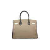 A LIMITED EDITION TRI-COLOR GRIS TOURTERELLE, WHITE & GRAPHITE CLÉMENCE LEATHER BIRKIN 30 WITH PALLADIUM HARDWARE - photo 3