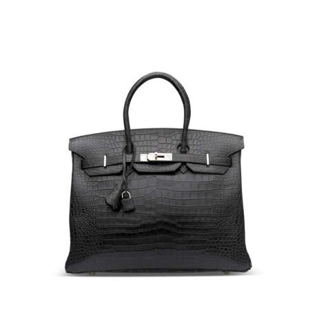 A MATTE GRAPHITE POROSUS CROCODILE BIRKIN 35 WITH PALLADIUM HARDWARE - Foto 1