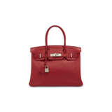 A VERMILLON SWIFT LEATHER BIRKIN 30 WITH PALLADIUM HARDWARE - photo 1