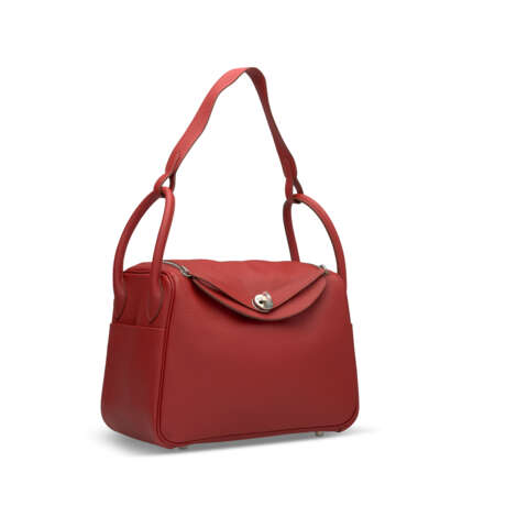 A ROUGE CASAQUE CLÉMENCE LEATHER LINDY 30 WITH PALLADIUM HARDWARE - Foto 2