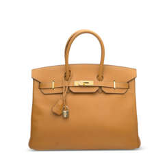 A NATURAL SABLE ARDENNES LEATHER BIRKIN 35 WITH GOLD HARDARE