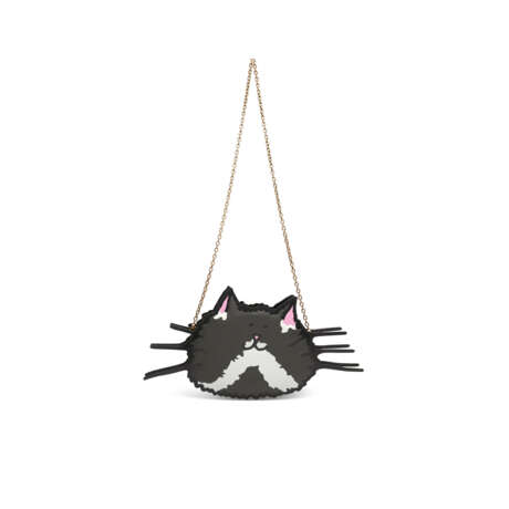 A LIMITED EDITION BLACK EPI LEATHER CAT FACE POCHETTE WITH GOLD HARDWARE BY GRACE CODDINGTON - photo 5