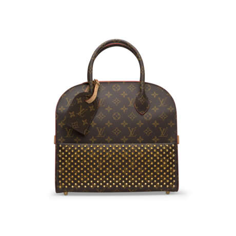 A LIMITED EDITION RED PONYHAIR & STUD MONOGRAM ICONOCLAST SHOPPING BAG BY CHRISTIAN LOUBOUTIN - photo 1