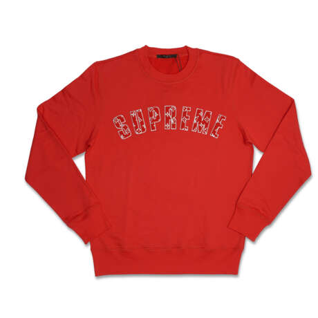 A SET OF TWO: A LIMITED EDITION RED BOX LOGO MONOGRAM HOODED SWEAT SHIRT & A RED ARC LOGO CREWNECK SWEATSHIRT BY SUPREME - фото 2