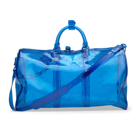 A LIMITED EDITION BLUE MONOGRAM PVC KEEPALL BANDOULIÈRE 50 WITH BLUE HARDWARE BY VIRGIL ABLOH - photo 3