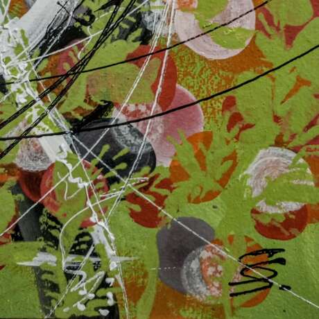 ЛЕТАЮЩИЕ ПАУЧКИ Художественный картон Painting with acrylic Abstract Expressionism Russia 2021 - photo 2