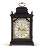 Allam & Clements. A GEORGE III EBONISED STRIKING BRACKET CLOCK WITH PULL REPEAT