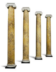 A SET OF FOUR REGENCY SCAGLIOLA 'SIENA MARBLE' IONIC COLUMNS